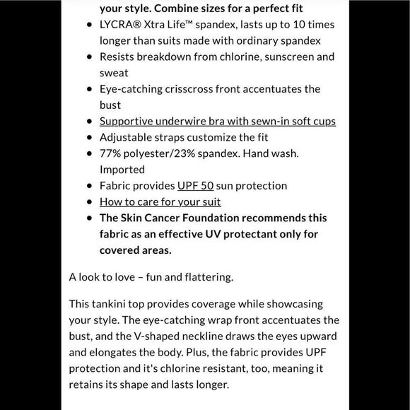 Land’s End Plus size V neck wrap underwire tankini black Havana floral Various - Picture 6 of 7